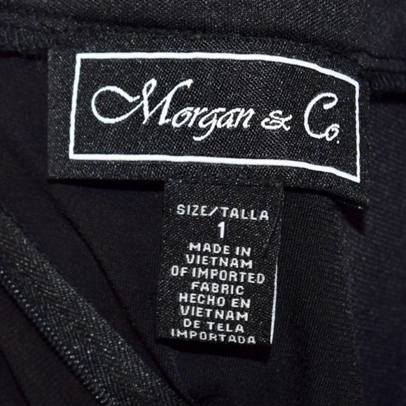 MORGAN & CO long black open back, lace top formal maxi dress, size 1 - Picture 2 of 3